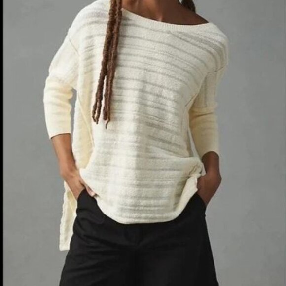 Pilcro Oversized Sweater Tunic XXS Beige Cotton Blend Longline Pullover - Picture 1 of 11